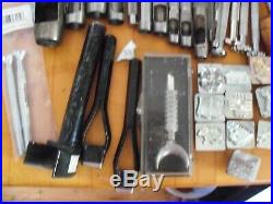 Leather working Tools large Lot hole puncher - Stamps + etc. Bonus