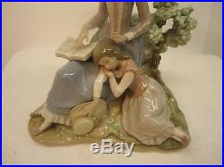 Lladro Girl Sleeping While Mom Reads, double stamp, large 10 x 9 mint
