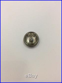 Lot 10 pcs Stamped CHANEL 18mm buttons Starburst & 1 label jacket Black silver