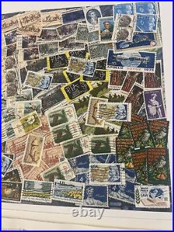 Lot 2 Vintage Used Stamps Collages Of Various Old Stamps Some Are RARE