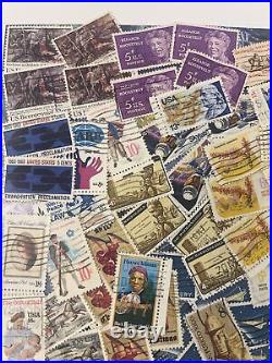 Lot 2 Vintage Used Stamps Collages Of Various Old Stamps Some Are RARE