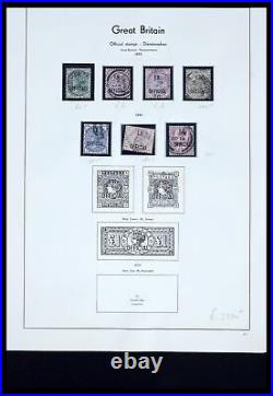 Lot 39700 Stamp collection GB Officials 1882-1904 on pages. Cat. 83,000 euros