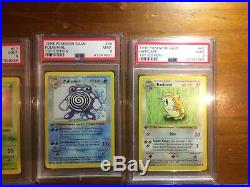 Lot Of 11 PSA 9 1st Edition Base Shadowless Pokemon Cards Incl 2 Grey Stamps