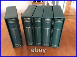 Lot Of 5 Scott Specialty 2 Post Albums And Slipcases Four 3, One 3-1/4