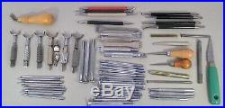 Lot Of 59 Leather Crafting Tools By Craftool, Etc Swivel Knives, Stamps, Etc
