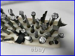 Lot Of 72 Vintage Craftool Leathercraft Working Stamping Tools Leather Craft