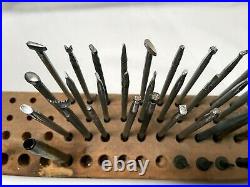 Lot Of 72 Vintage Craftool Leathercraft Working Stamping Tools Leather Craft