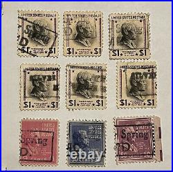 Lot Of 9 Us Stamps With Silver Spring Maryland Precancels Prexie Presidential #1