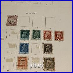 Lot Of Scarce Bavaria Stamps From On Album Pages Mint, Used, Overprints