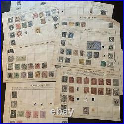 Lot Of Ww Stamps On Early Album Pages. Penny Reds, France, Austria & More