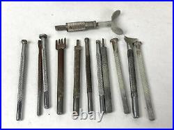Lot Vintage Saddlery Shoe Leather Craft Stamp Swivel Tools (Some Are Rusty)