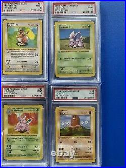 Lot of 10 PSA 9 1st Edition Base Set Pokemon Cards GREY STAMP ERROR! Machoke
