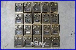 Lot of 20 Antique brass US Post Office Box combination door Eagle Stamped 85