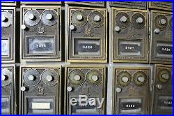 Lot of 20 Antique brass US Post Office Box combination door Eagle Stamped 85