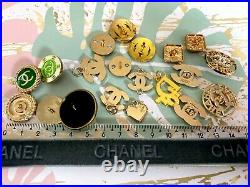 Lot of 20 Chanel CC Logo Buttons Stamped Button GG DIOR LV Gucci Louis Vuitton