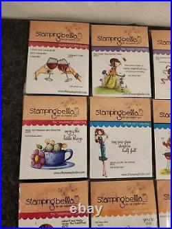 Lot of 27 STAMPING BELLA Rubber Cling Stamps Mixed Collections New & Used