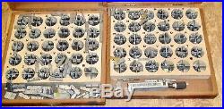 Lot of 6 Vintage Kingsley Hot Foil Stamping Machine Type Font Set Wood Boxes