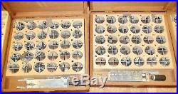 Lot of 6 Vintage Kingsley Hot Foil Stamping Machine Type Font Set Wood Boxes