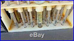 Lot of 65 Vintage Craft Tool USA Leather Working Tools Stamp Collection