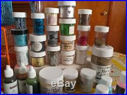 Lot of 79 CTMH Stampin Up Versamark Ink Pads Embossing Powders Lot w Storage