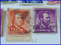 Lot of Vintage US Presidential and Benjamin Franklin Stamps, Free Shipping