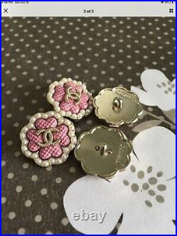 Lot12 whit pink black gold tone Metal Chanel Stamped 22mm