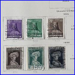 Luxembourg Caritas Mint Used Stamps Lot On Album Pages High Denom, Short Sets