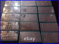 Maniology lot of 16 both newer and retired plates Stamping plates. (Read)