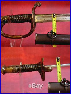 Mint Civil War M1850 Confederate Sword & Scabbard Highly Engraved Stamp #68643