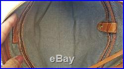 Mint! Dooney & Bourke Brown Stamped Leather Handbag-bucket/satchel/hobo Sz. L