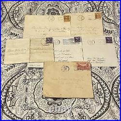 Mixed Lot of 5 Stamps Postmarked 1930's-1940's Thomas Jefferson and Others