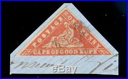 Momen Cape Of Good Hope Sg #13 1861 Wood-block Used Cert Lot #60111