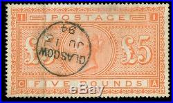 Momen Great Britain Sg #137 £5 Orange Used Lot #60170