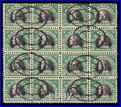 Momen Us Stamps #524 Block Of 16 Used Lot #92622