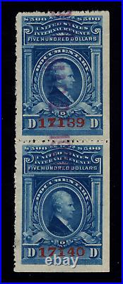 Momen Us #r249 Var. Pair Double Transfer Bottom Stamp Revenue Used Lot #91602