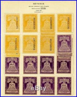 Motor Vehicle Use Stamp Collection, RV1//50, Mint & Used Cat $1700+ Stuart Katz