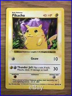 N/MINT! 1st Edition Shadowless Pikachu Ghost Error Stamp (58/102) Pokemon Card