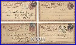 NICE bulk lot of 160 1870s 1st issue US government postal cards UX1 and UX3