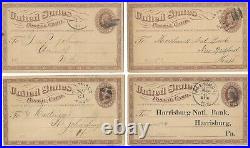 NICE bulk lot of 160 1870s 1st issue US government postal cards UX1 and UX3