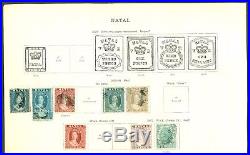 Natal 1859-1908 mint & used selection on 2 album pages (3 sides). Good range