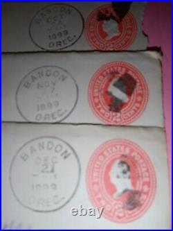 Oregon Cancel 2 Cent Red Cover lot of 10 envelopes 1800's 1900's