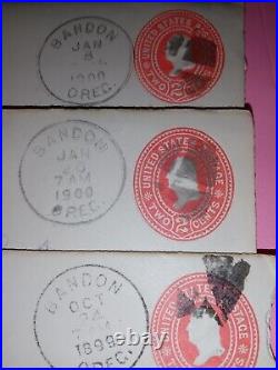 Oregon Cancel 2 Cent Red Cover lot of 10 envelopes 1800's 1900's