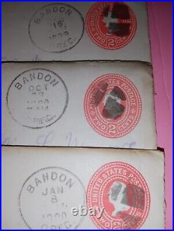 Oregon Cancel 2 Cent Red Cover lot of 10 envelopes 1800's 1900's