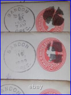 Oregon Cancel 2 Cent Red Cover lot of 10 envelopes 1800's 1900's