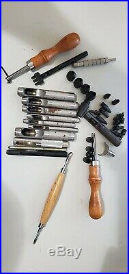 Over 80 piece Lot Realeather and Craft Tools Leather Stamping Tools and extras