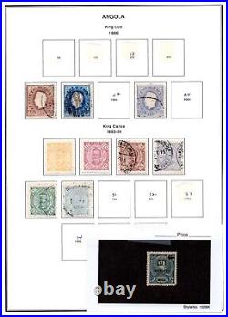 PORTUGAL ANGOLA 1886-1970's COLLECTION OF 600 STAMPS MINT & USED ON 60 PAGES