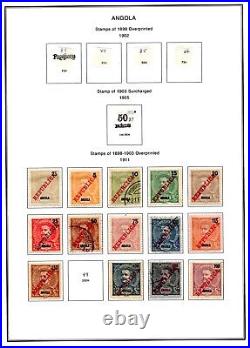 PORTUGAL ANGOLA 1886-1970's COLLECTION OF 600 STAMPS MINT & USED ON 60 PAGES