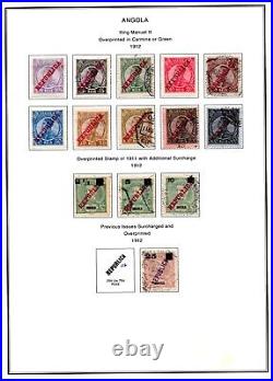 PORTUGAL ANGOLA 1886-1970's COLLECTION OF 600 STAMPS MINT & USED ON 60 PAGES