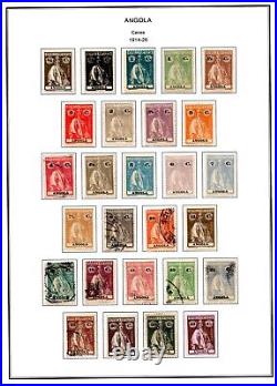 PORTUGAL ANGOLA 1886-1970's COLLECTION OF 600 STAMPS MINT & USED ON 60 PAGES