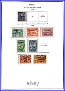 PORTUGAL ANGOLA 1886-1970's COLLECTION OF 600 STAMPS MINT & USED ON 60 PAGES